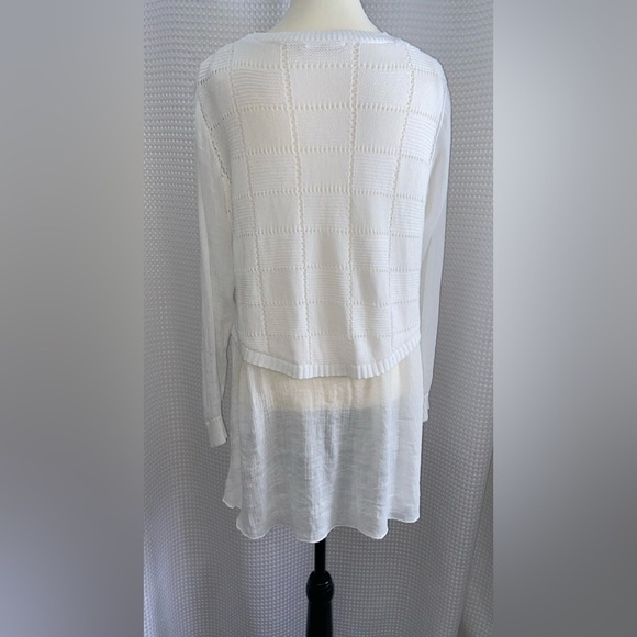 Women’s Simply Couture white boho knit sweater vest with Tunic lining sz medium - Picture 11 of 11